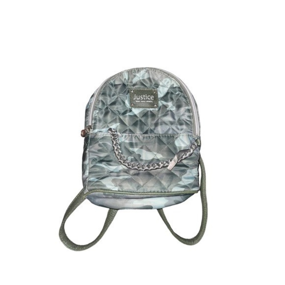 Justice quilted Green Cami Mini Backpack Purse